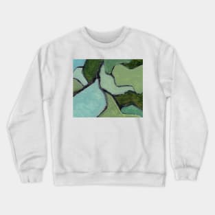 Abstract Oil Painting 2c31 Aspargus Cerulean Fern Crewneck Sweatshirt